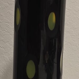 Black Vase with Green Dots